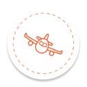 plane orange vector