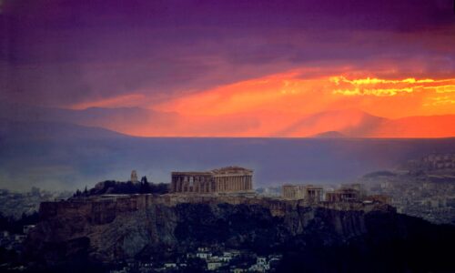 Greece Acropolis_Sunset Sunset over the Greek Acropolis