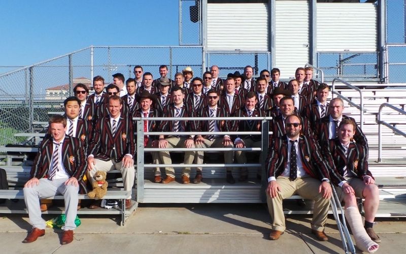 Old Pauline FC in their blazers.