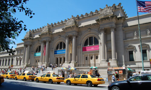 Outside the MET museum in New York