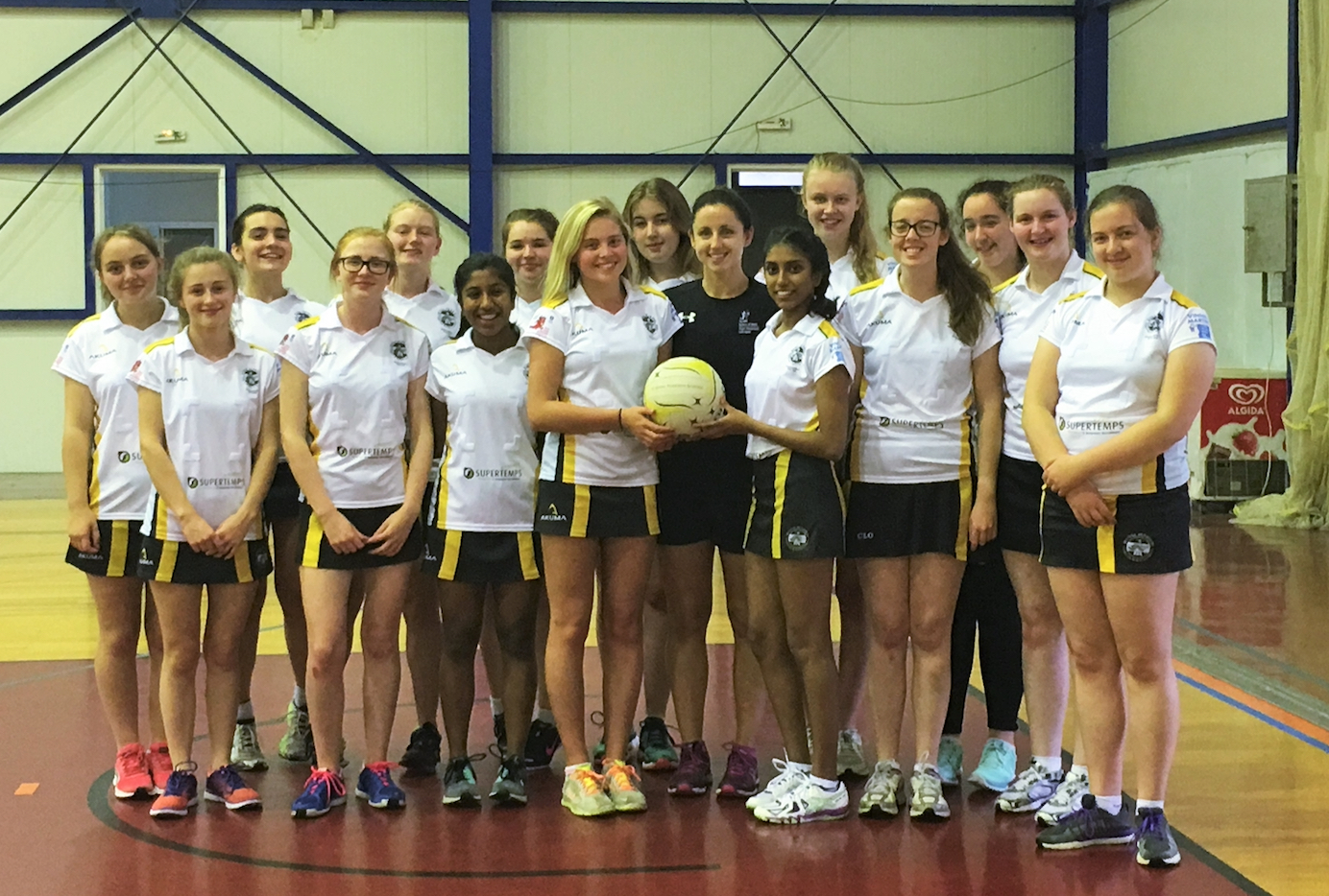 Suzy Drane training netball team