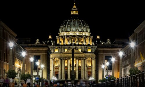 St Peter's Basilica Rome night view for a classics MSG tour